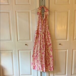 Pants Store Floral Pink Backless Dress